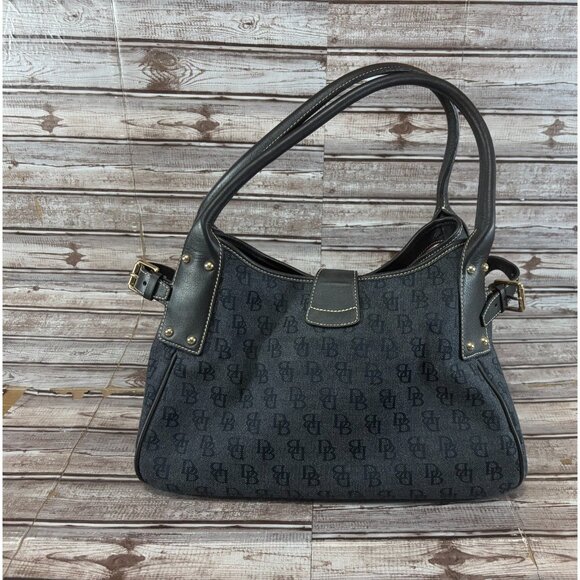 Dooney & Bourke Signature Logo Lock Handbag Large Purse Bag color Navy Blue - Picture 4 of 10